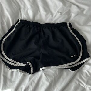Nike Women's Black and White Athletic Shorts